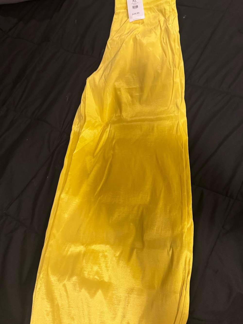 Bright Yellow Satin Skirt